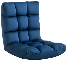 HOMCOM Fotoliu Convertibil Fotoliu Leneș Mare Confort Inclinație Spătar Multipozitii 90°-180° Flanelă de Poliester Tapițat Albastru Regal | Aosom Romania