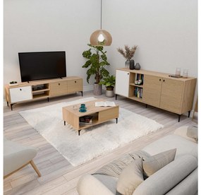Set mobilier living Settle 2 (Stejar alb). 1108079