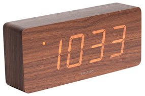 Ceas alarmă cu aspect din lemn Karlsson Tube, 21 x 9 cm