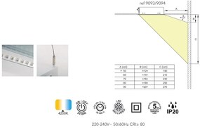 Panou incastrabil LED efect vizual luminator cer albastru BLUE SKY 60x30cm