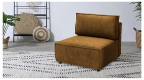 Modul pentru canapea galben muștar cu tapițerie din catifea reiată (de mijloc) Nihad modular – Bobochic Paris