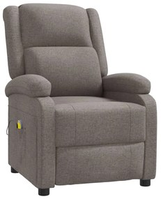 342434 vidaXL Fotoliu de masaj spătar aripi, gri taupe, material textil