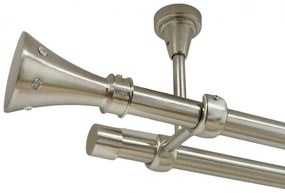 Galerie dubla carter fara inele prindere tavan 19/19 mm inox (Alege marime: 120 cm)