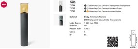Stalp pentru iluminat exterior IP65 KILA H-70cm fumuriu