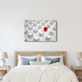 Tablou cu abstracție - cub cu bilă (90x60 cm)