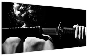 Tablou - Femeie cu o sabie (120x50 cm)