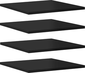 vidaXL Plăci bibliotecă, 8 buc. negru extralucios 40 x 40 x 1,5 cm PAL