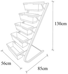 Suport pentru flori din metal (înălțime 130 cm) – Floriane Garden