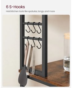 Etajeră pentru bucătărie MARGE, maro/negru