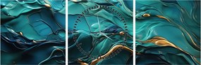 Tablou - Texturi abstracte (cu ceas) (90x30 cm)
