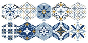 Set 10 autocolante pentru podea Ambiance Hexagons Jelilna, 20 x 18 cm