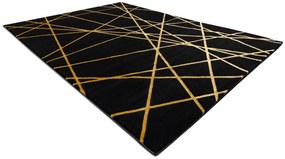 Modern GLOSS covor  406C 86 stilat, glamour, art deco, geometric negru / aur