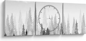 Tablou - Culmi de pădure (cu ceas) (90x30 cm)
