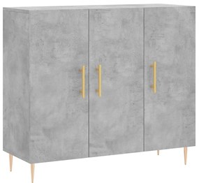 vidaXL Dulap, gri beton, 90x34x80 cm, lemn compozit