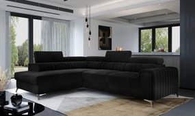 Coltar tapitat, extensibil, 278x92x205 cm, Laurence L01, Eltap (Culoare: Albastru inchis / Kronos 09)