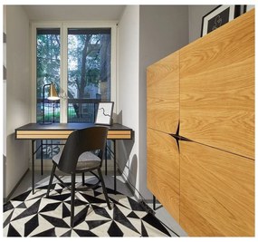 Birou Woodman Stripe, 130 x 60 cm, negru