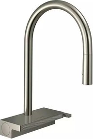 Baterie bucatarie cu dus extractibil Hansgrohe Aquno Select M81 sBox 3 functii inox periat