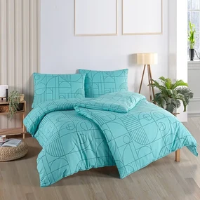 BedTex Lenjerie de pat din bumbac Geo Aquatic Awe,220 x 200 cm, 2 bucăți 70 x 90 cm, 220 x 200 cm, 2 buc. 70 x 90 cm