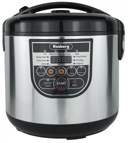 Multicooker Rosberg R51985E5, 780W, 5 L, 10 programe, Mod manual, Timer, Inox/Negru