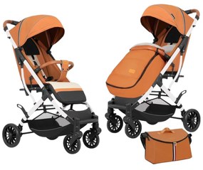 Carucior sport cu functie de pliere tip troller, sezut reglabil, husa pentru picioare si geanta 6-36 luni, Portocaliu - CPC-62-portocaliu