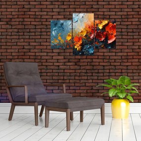 Tablou - Pictură abstractă de flori III. (90x60 cm)