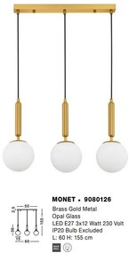 Lustra cu 3 pendule design modern MONET