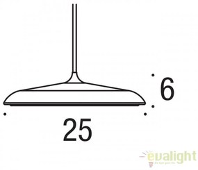 Lustra,Pendul design modern, diam.25cm, finisaj gri, LED Artist 25 83083010 DFTP