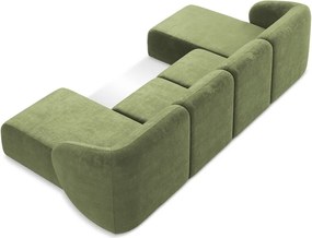 Colțar verde cu tapițerie din chenille (în formă de "U") Lani – Makamii