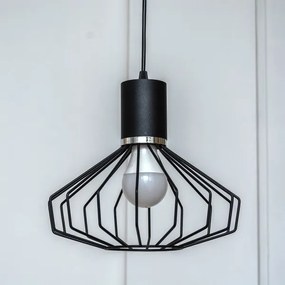 Lampă suspendată pe cablu SOLANO 1xE27/15W/230V negru/crom lucios