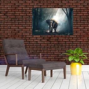 Tablou cu elefant în djunglă (90x60 cm)