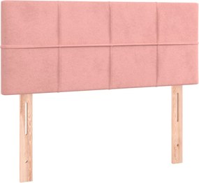 vidaXL Tăblie de pat, roz, 90x5x78/88 cm, catifea