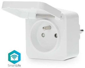 Priză inteligentă Nedis ZBPO130EWT Smartlife 3680W/230V/ tip E/16A Wi-Fi Tuya IP44