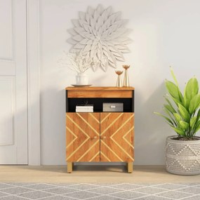vidaXL Dulap lateral, maro și negru, 60x33,5x75 cm lemn masiv de mango