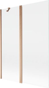 Mexen Mist perete de duș cu 2 panouri 130 x 150 cm, transparent, cupru periat - 8A9-130-011-65-00