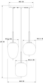 Globo 15345-3 - Lustră pe cablu BLACKY 3xE14/40W/230V