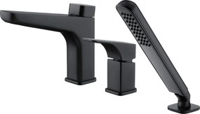 HIACYNT Baterie pentru cadă, 3-orificii Finisaj: Negru BQH_N13M