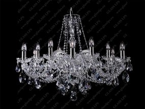 Lustra 12 brate cristal Bohemia L11 120/12/1-A; GOLD