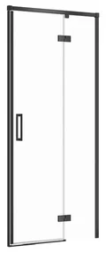 Usa sticla dus batanta 90x195 cm profil negru Cersanit Larga, montare dreapta 900x1950 mm, Dreapta, Negru mat