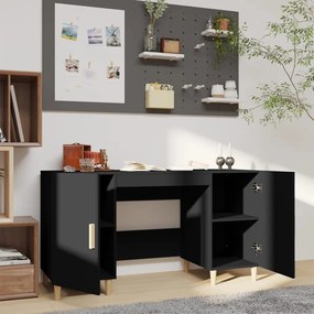 Birou, negru, 140x50x75 cm, lemn compozit Negru