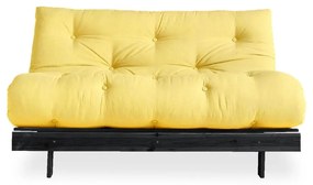 Canapea variabilă KARUP Design Roots Black/Yellow, galben deschis