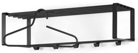 Cuier de perete negru cu raft din metal 70 cm Rex – Spinder Design