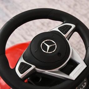 HOMCOM Mașină cu Maner pentru Copii, Licență Mercedes, Acoperiș și Bare de Siguranță Detasabile, Roșie | Aosom Romania
