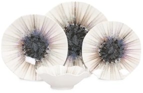 Set veselă 24 piese, porțelan, maro