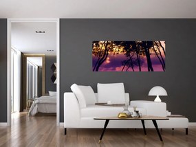 Tablou - Copaci la apus de soare (120x50 cm)