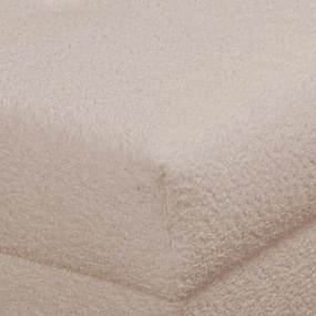 Taburet bej cu tapițerie din stofă bouclé Ariella – Ropez