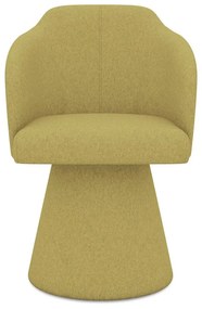 Scaun de sufragerie galben tapițat Kanoa – Makamii