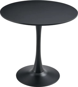 Masă de sufragerie, negru, diametru 80 cm, REVENTON NEW
