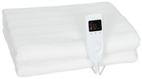 Pătură Încălzitoare HOMCOM 160x140 cm cu 5 Nivele de Căldură Alb | Aosom Romania