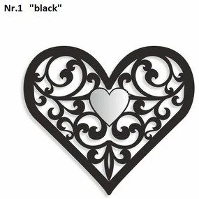Decor de perete în formă de inimă Negru
