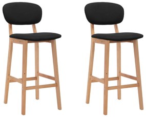 vidaXL Scaune de bar, 2 buc., negru, material textil